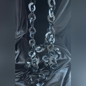 Sassy Jones black marble acrylic necklace set